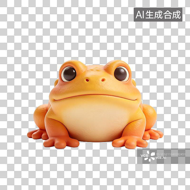 【AI数字艺术】国风可爱黄金蟾蜍3D形象图片素材