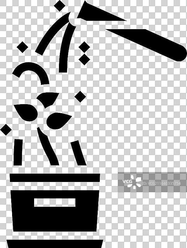 试管将化学品洒在植物上的字形图片素材