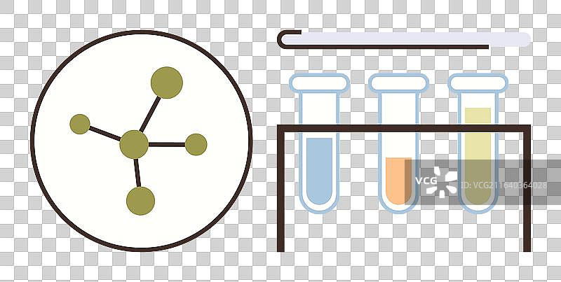 实验室试管与化学分子结构图片素材