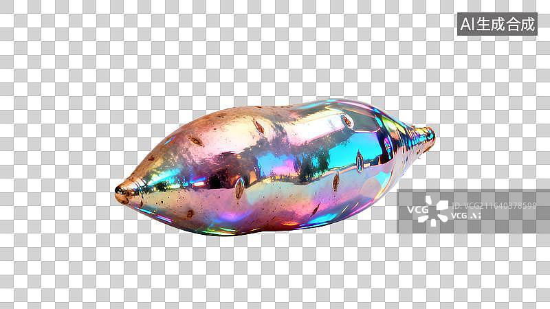 【AI数字艺术】彩虹光泽奇异果实图片素材