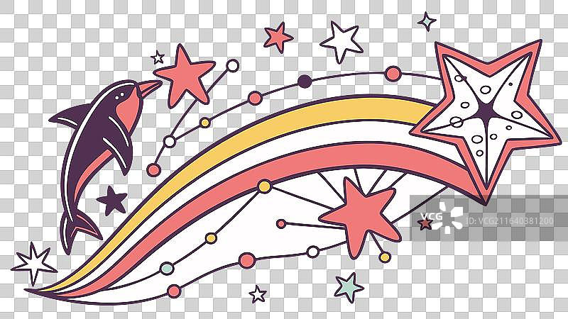 拖尾星辰的活力四射的流星，动感十足图片素材