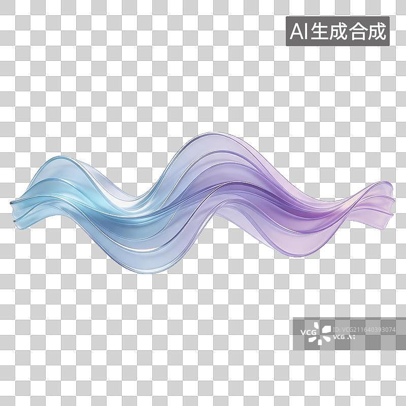 【AI数字艺术】蓝紫渐变波浪抽象图案图片素材
