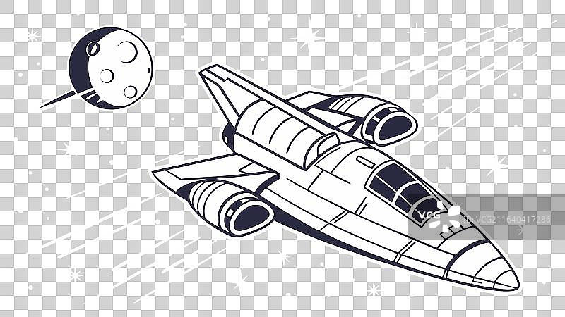 未来飞船在星际宇宙中飞行图片素材