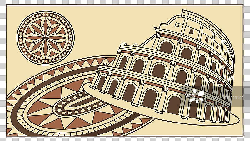 罗马斗兽场侧视图 历史建筑图片素材