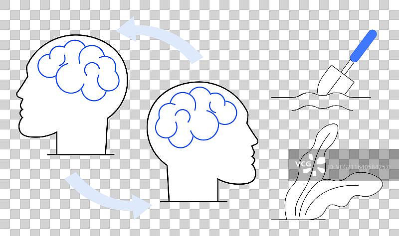 人类大脑创新思维的流动与转变图片素材