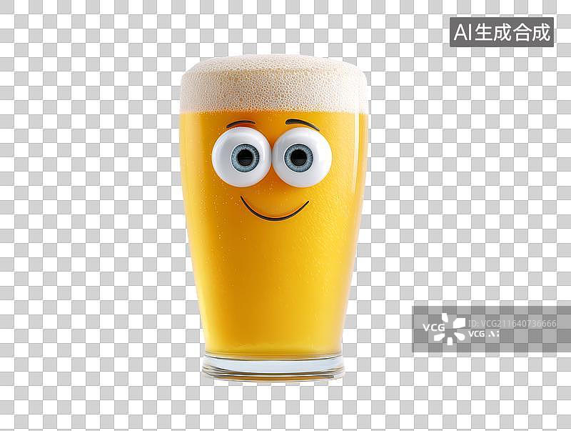 【AI数字艺术】拟人化卡通啤酒杯图片素材