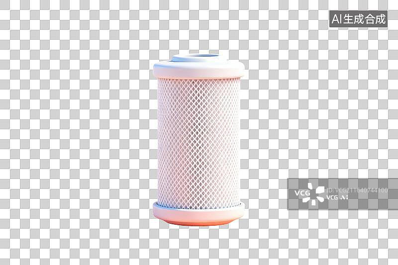 【AI数字艺术】卡通风格，一个白色的滤芯PNG格式的免扣元素图片素材