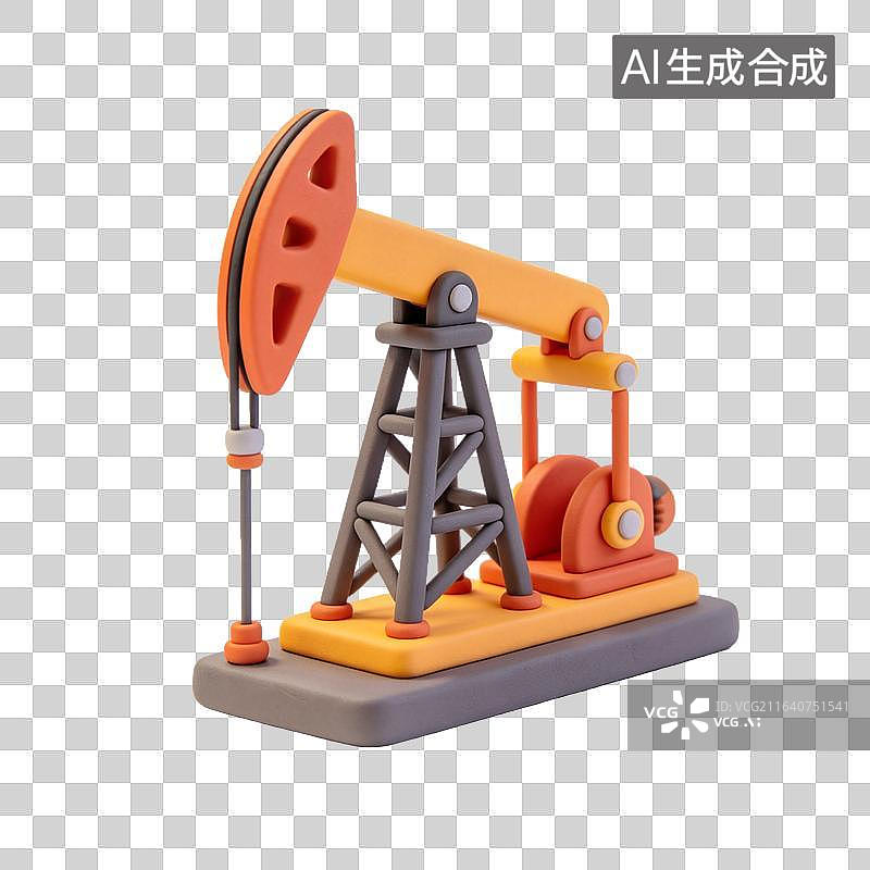 【AI数字艺术】粘土风抽油机工业设备模型图片素材