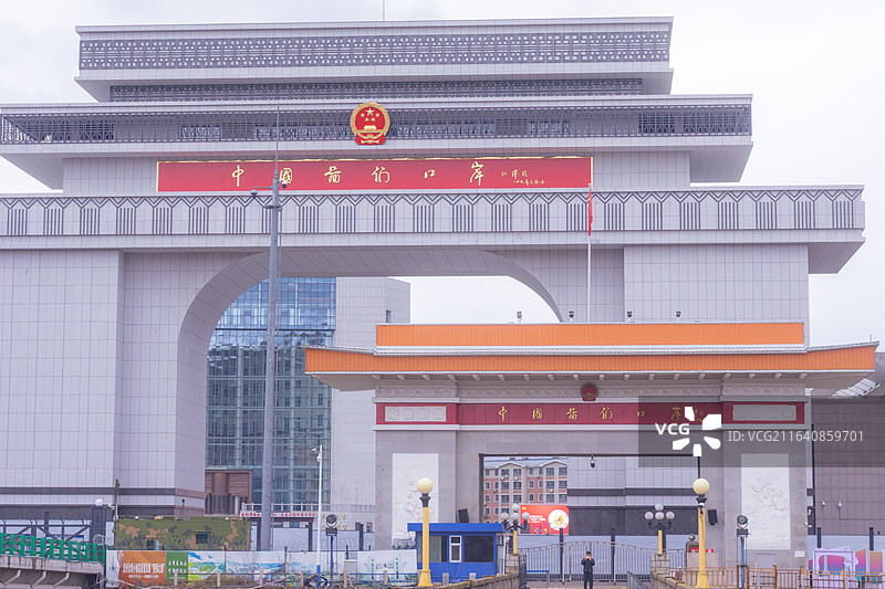 图们市图们口岸，中朝边境图片素材