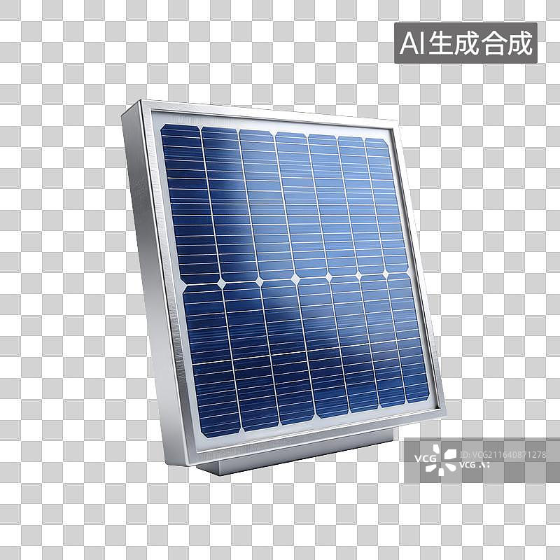 【AI数字艺术】小型家用晶硅太阳能发电板图片素材