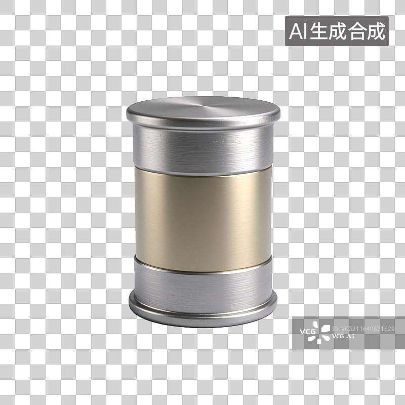 【AI数字艺术】中式金属茶叶罐储物罐静物展示图片素材