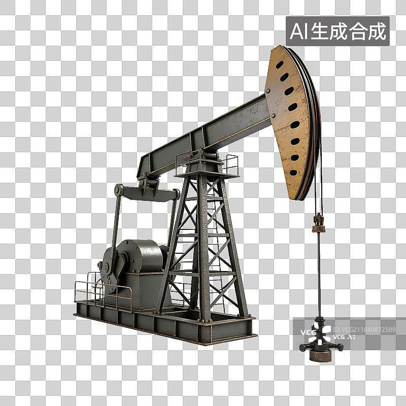 【AI数字艺术】复古做旧工业抽油机模型图片素材