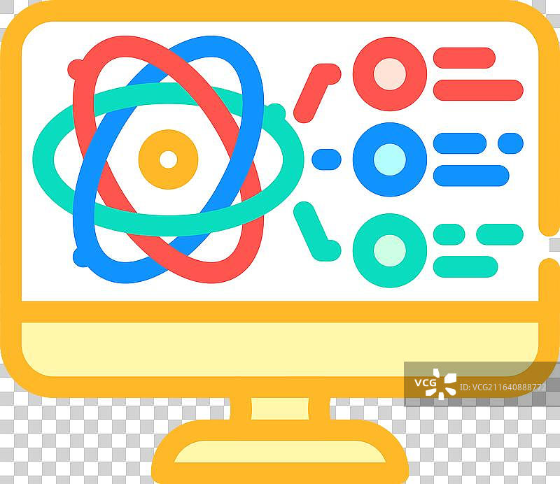 量子计算机模拟器彩色图标图片素材