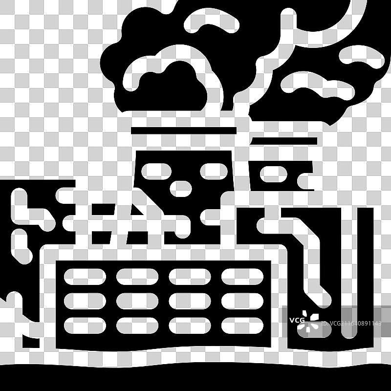 铅冶炼厂排放有毒烟雾的空气字形图标图片素材