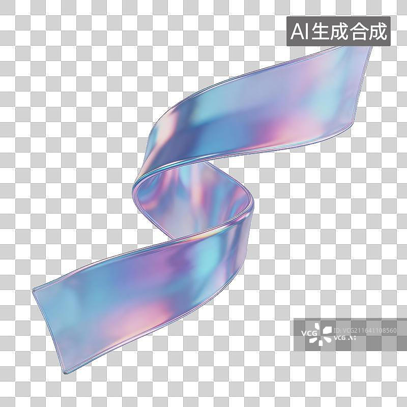 【AI数字艺术】彩虹色波浪形光带图片素材