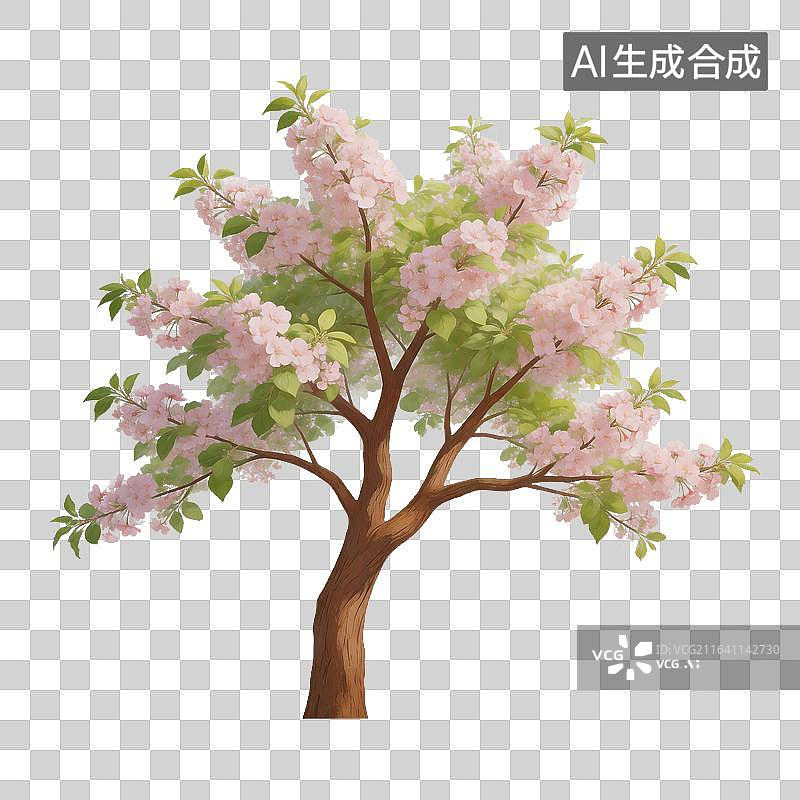 【AI数字艺术】盛开的樱花树图片素材