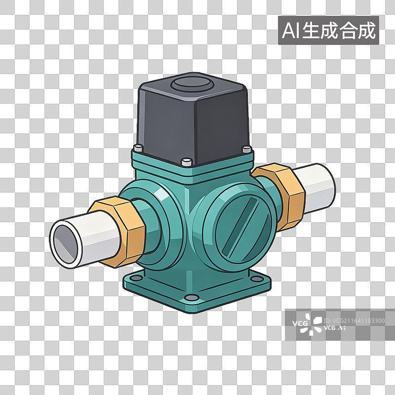 【AI数字艺术】卡通工业管道水泵设备图示图片素材