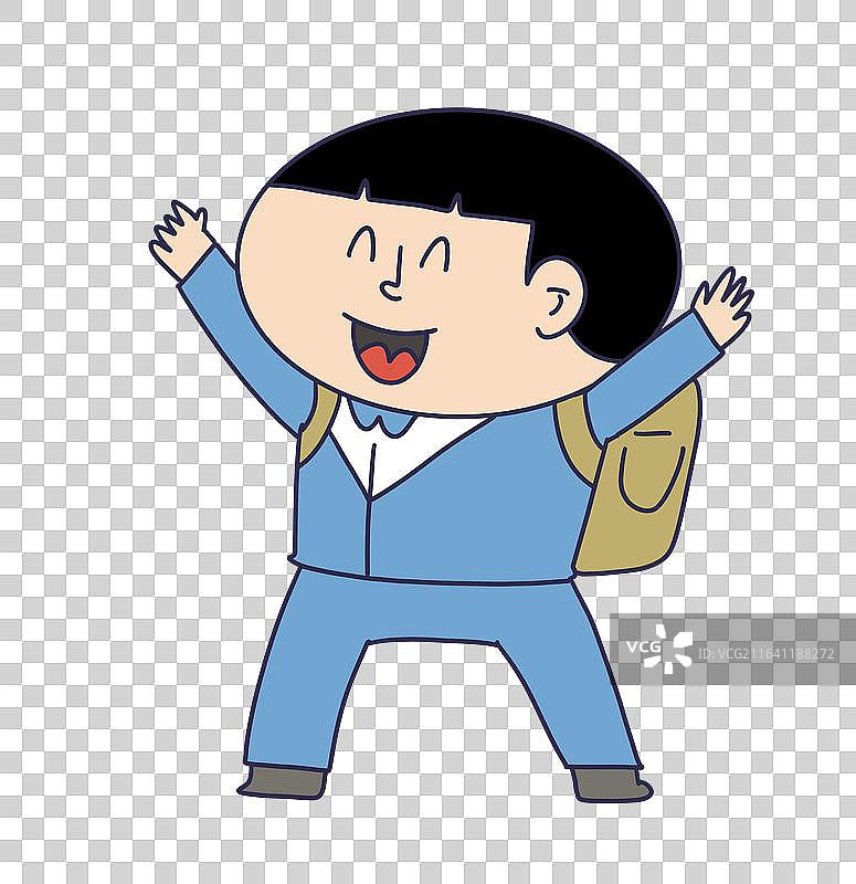 开心兴奋的小学生图片素材