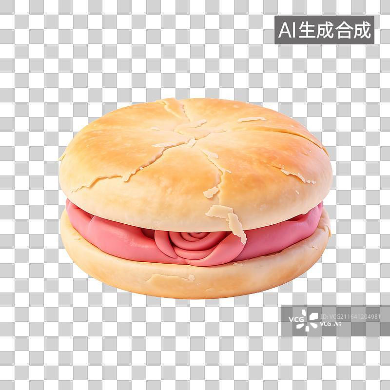 【AI数字艺术】夹玫瑰馅料的中式酥皮点心图片素材