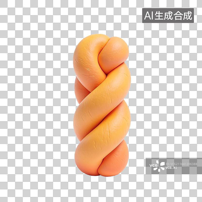 【AI数字艺术】中式传统麻花造型软质立体摆件图片素材