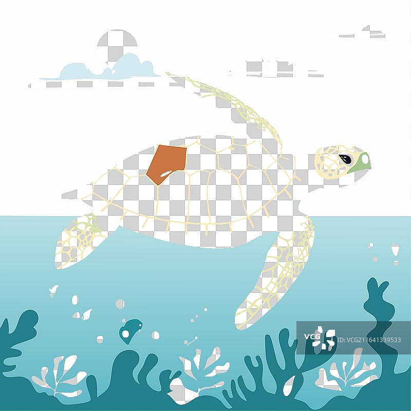 宁静的海龟在珊瑚礁上滑翔图片素材