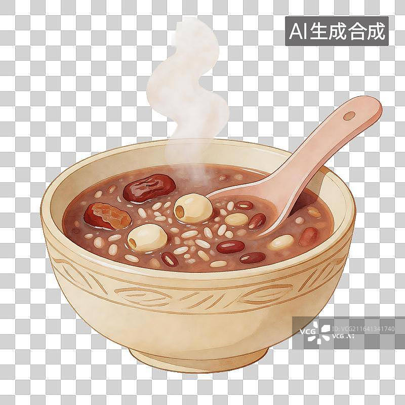 【AI数字艺术】热腾腾的豆类汤碗图片素材