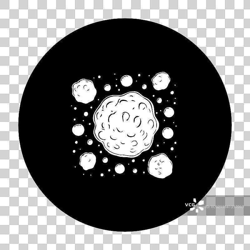 描绘了小行星的太空场景图片素材