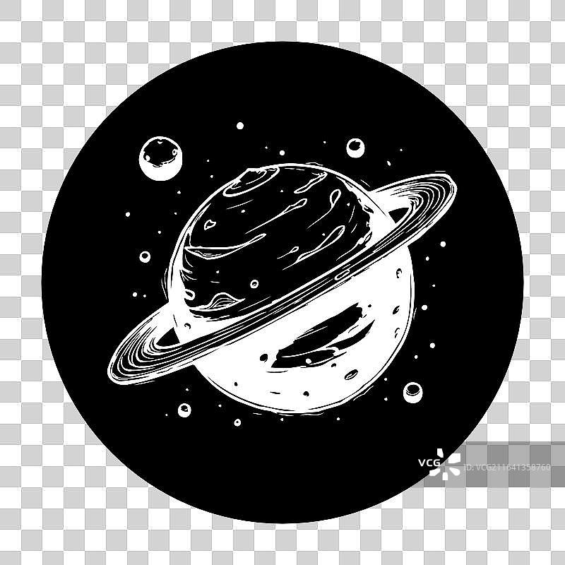 土星迷人的魅力，单色渲染图片素材