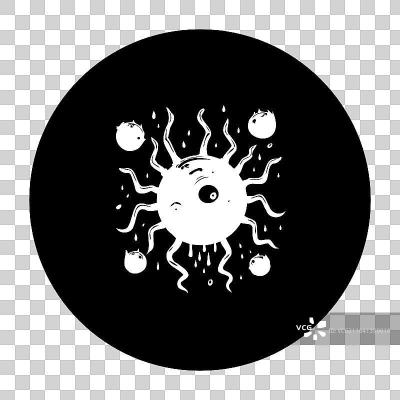 一只卡通太阳的俏皮而异想天开的描绘图片素材