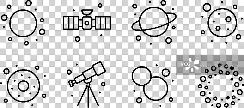 富有创意的太空探索元素插画图片素材