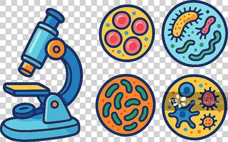 显微镜和微生物生命图片素材