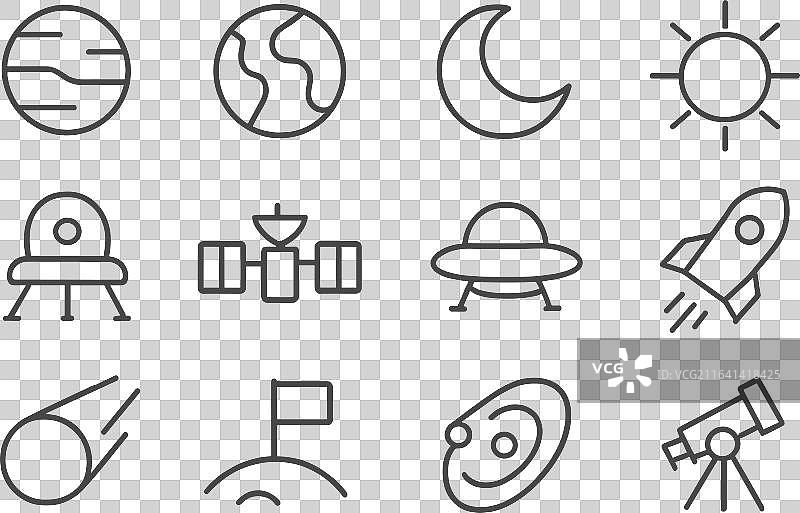 太空和宇宙主题的网页图标合集图片素材