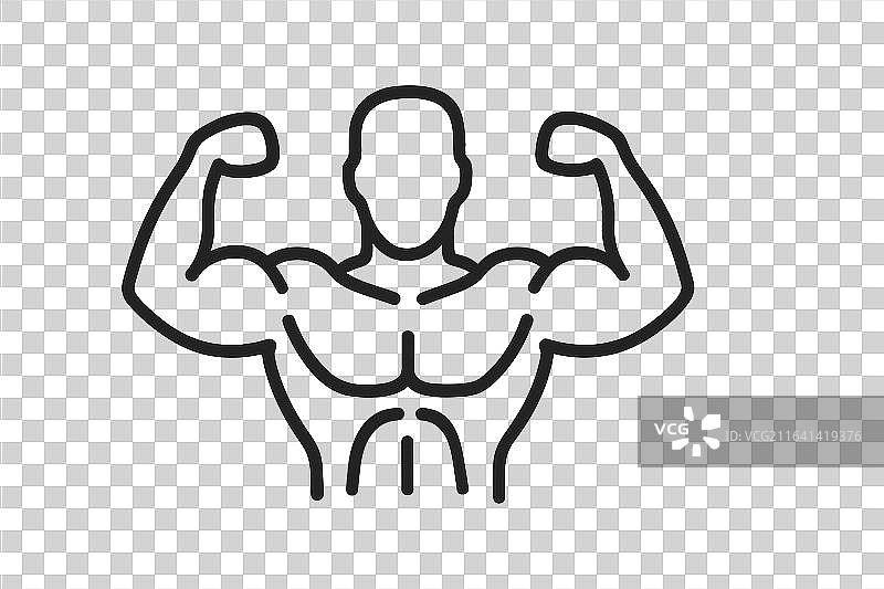 强壮的男性人物正在展示他 flexing 的肌肉图片素材