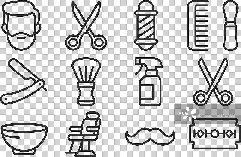 理发师的工具和美容用品摆放整齐图片素材