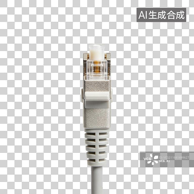 【AI数字艺术】屏蔽式RJ45水晶头网络接头特写展示图片素材