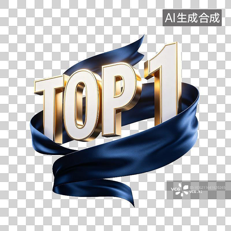 【AI数字艺术】大气立体 TOP1 冠军蓝色丝绸素材图片素材