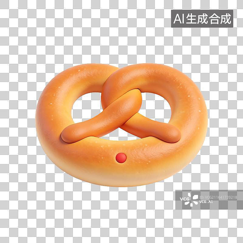 【AI数字艺术】造型可爱的碱水面包pretzel图片素材