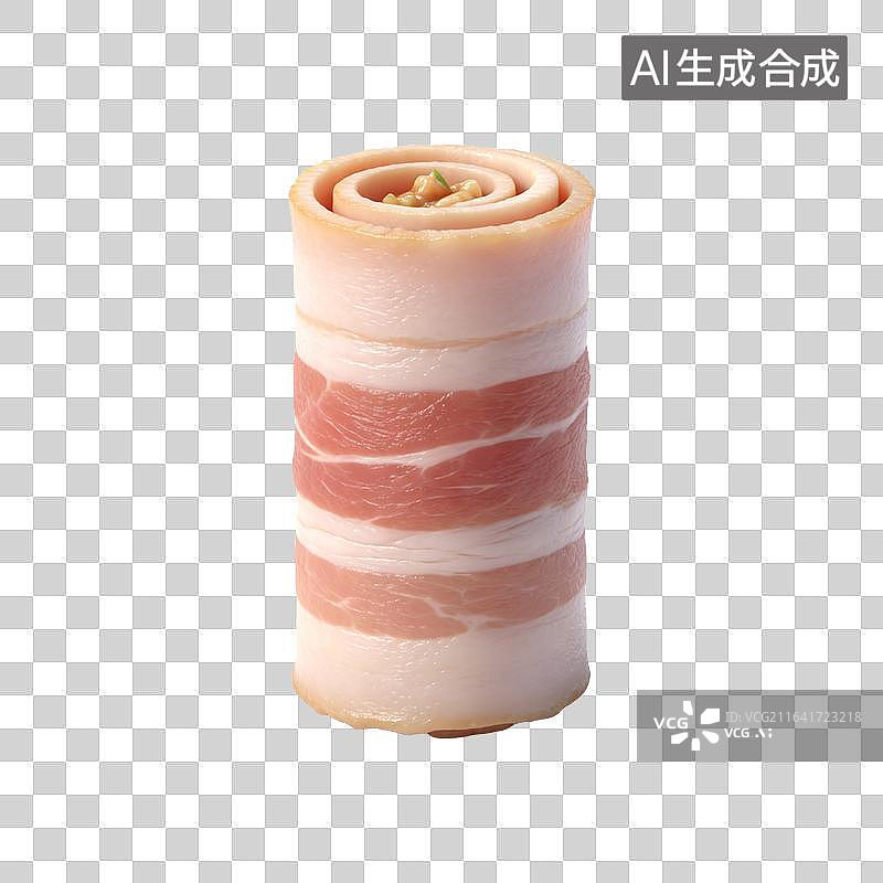 【AI数字艺术】精致卷状咸肉食材特写展示图片素材