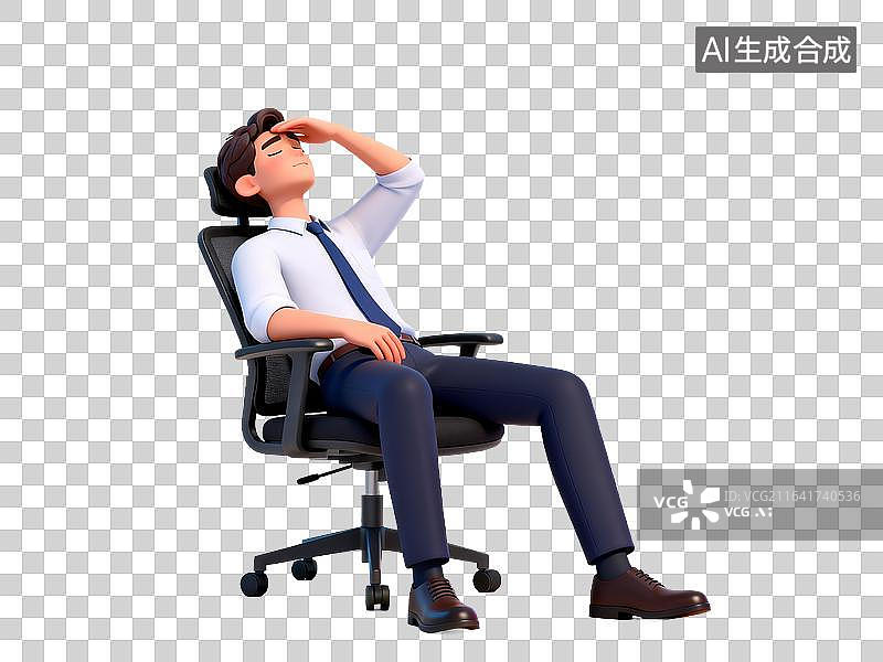 【AI数字艺术】疲惫的职场办公男士形象图片素材