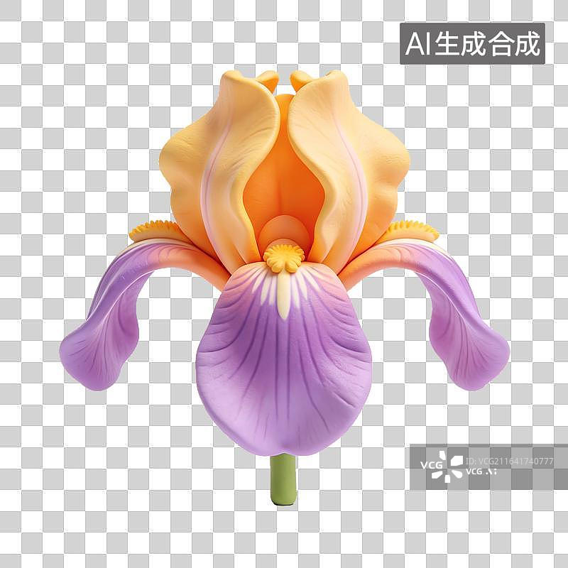 【AI数字艺术】立体软萌鸢尾花创意花卉装饰图案图片素材