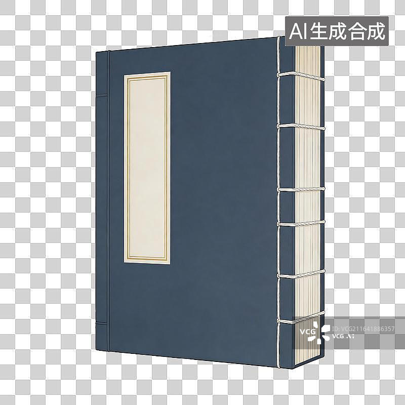 【AI数字艺术】深蓝色精装书籍封面图片素材