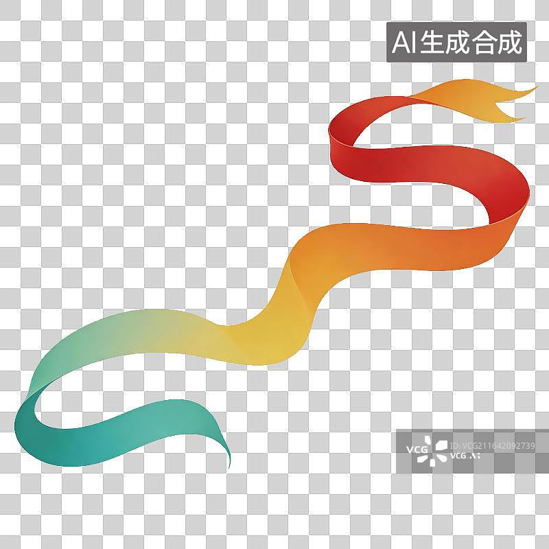 【AI数字艺术】彩色渐变飘带图案图片素材
