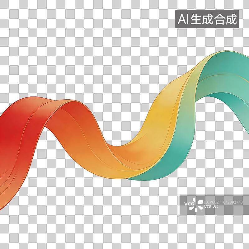 【AI数字艺术】彩色波浪形带状图案图片素材