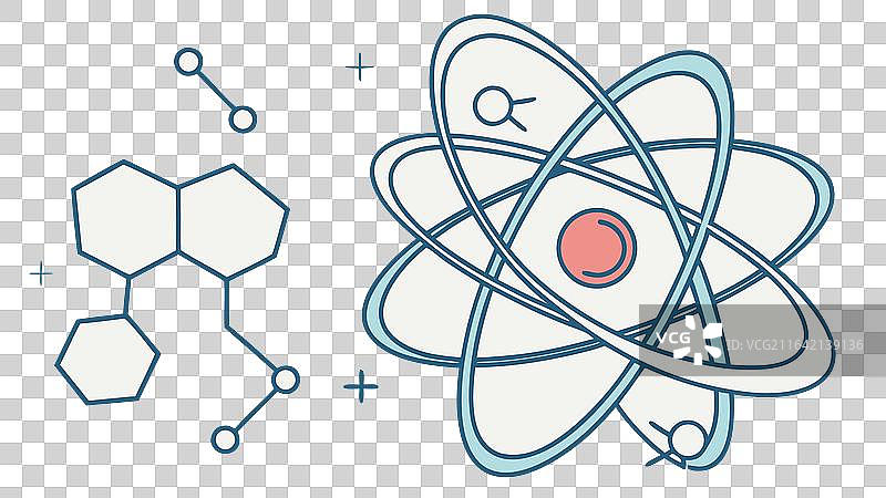 原子和分子核心化学结构图片素材