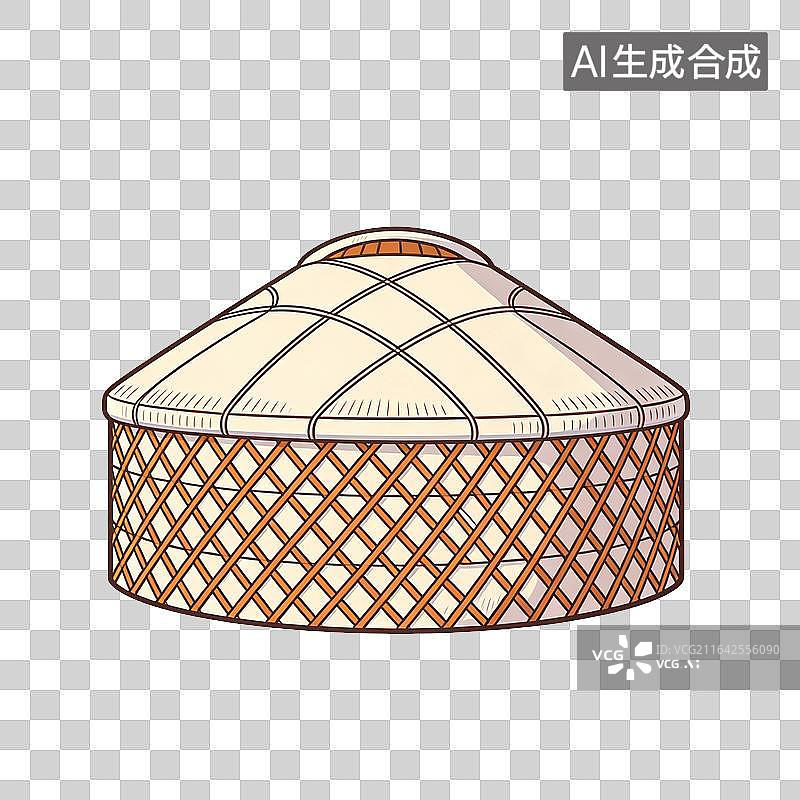 【AI数字艺术】国风手绘传统蒙古包民居建筑图片素材