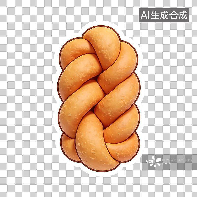 【AI数字艺术】中式传统特色油炸麻花美食贴纸图片素材