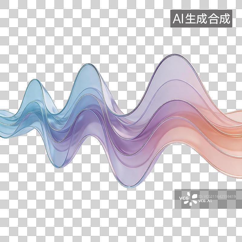 【AI数字艺术】彩色波浪形抽象图案图片素材