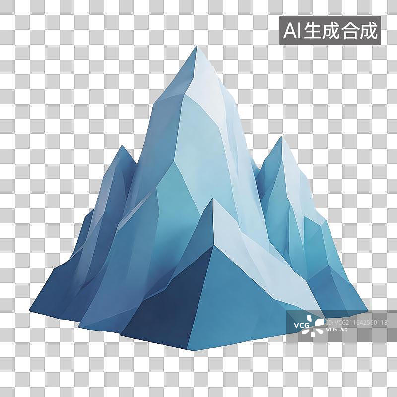 【AI数字艺术】低多边形风格冰山图片素材