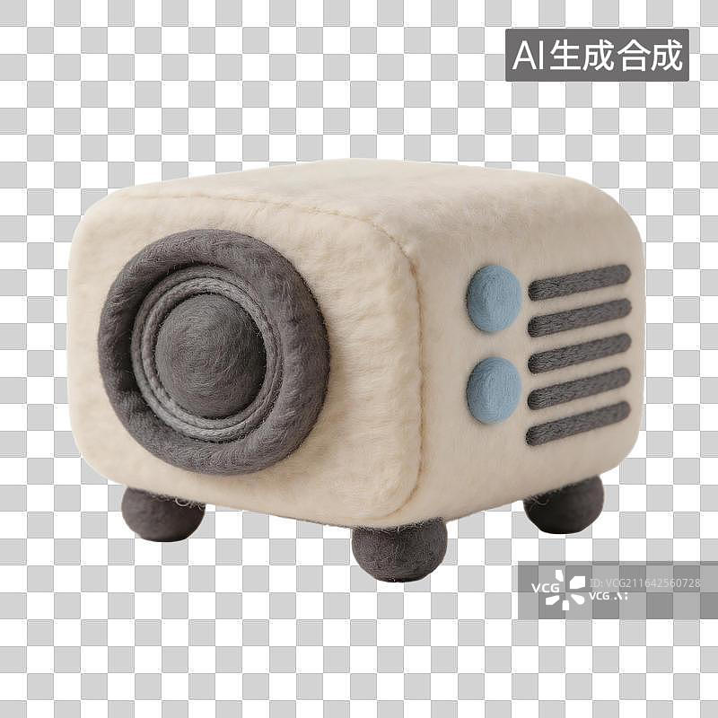 【AI数字艺术】毛绒材质的迷你投影仪模型图片素材