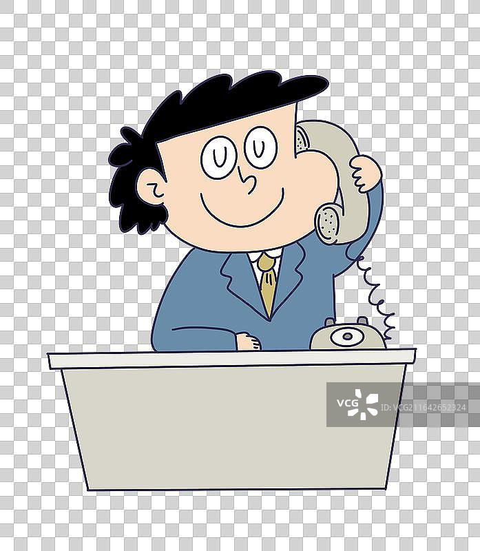 打电话的人物，热线电话，座机图片素材